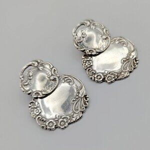 Vintage Art Nouveau Sterling Luggage Tag Earrings